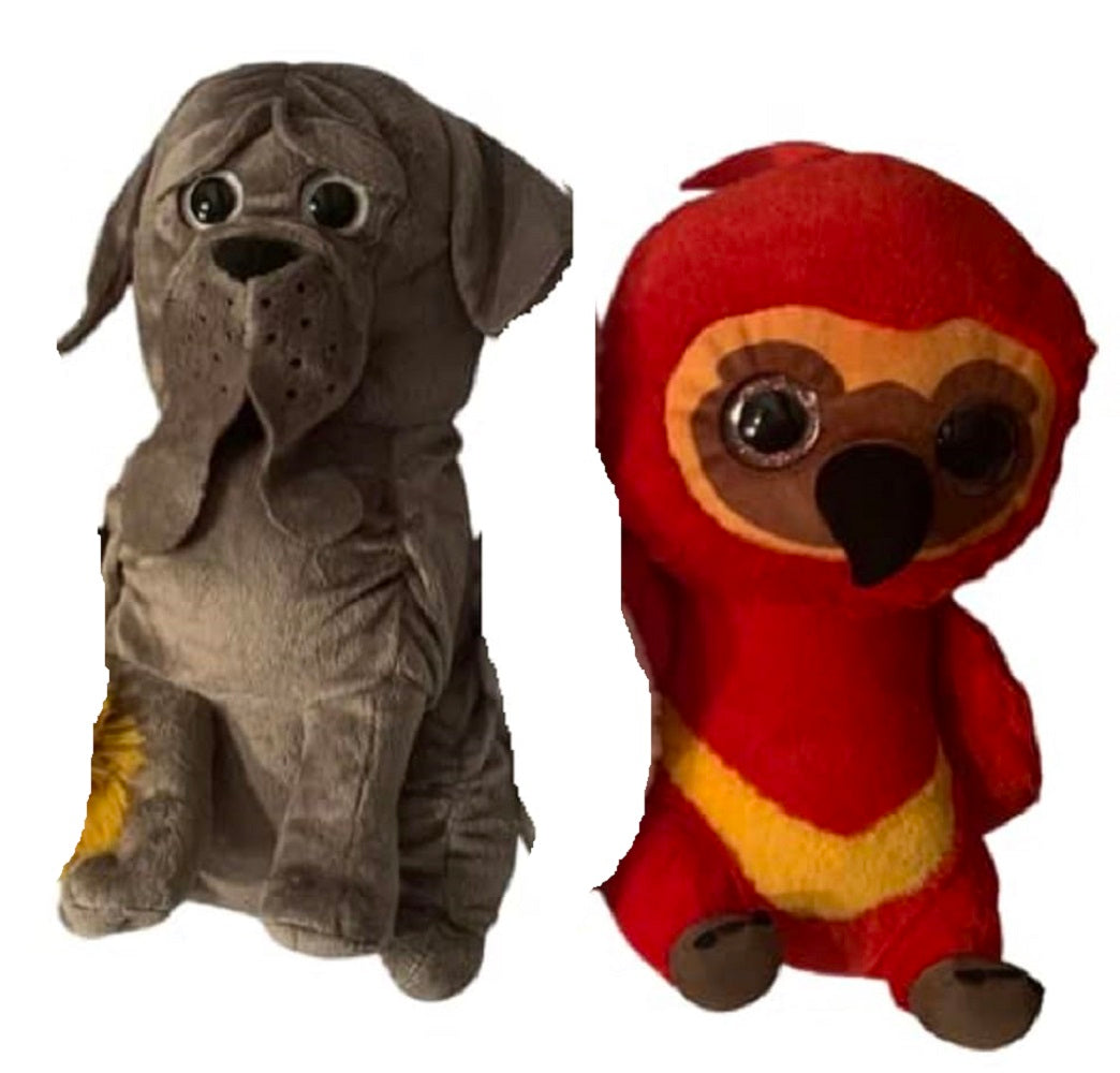 Weighted stuffed animal, wizard owl, Fang dog with 4 lbs, weighted plush buddy, washable, ready to ship, Harry, Aunt Sandy's Sewing