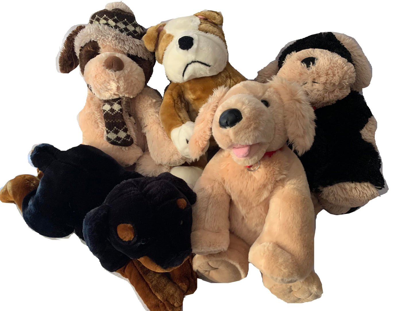 Weighted Stuffed Animals, large dog with 4 lbs, Rotweiler, Bulldog, Golden Retriever, washable plush buddy