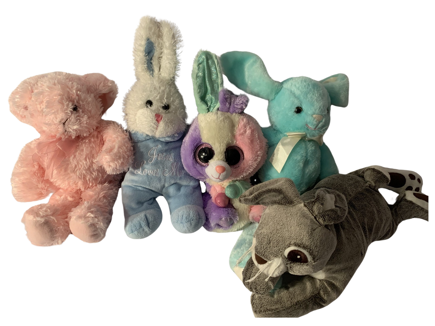 Weighted stuffed animal, bunny with 2 lbs, washable plush buddy, rabbit, Easter