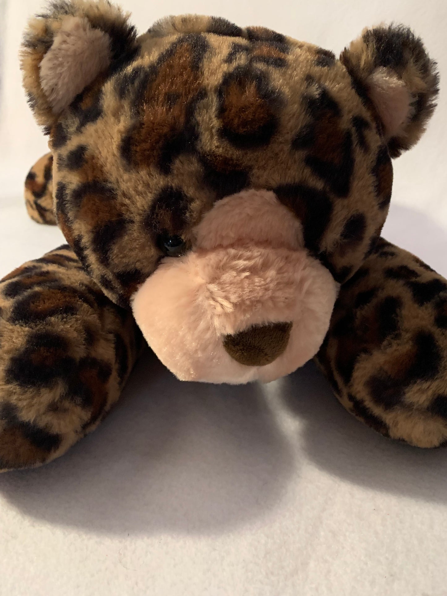 Weighted stuffed animal, jumbo leopard with 6 lbs, large plush - washable, ready to ship, jungle cat