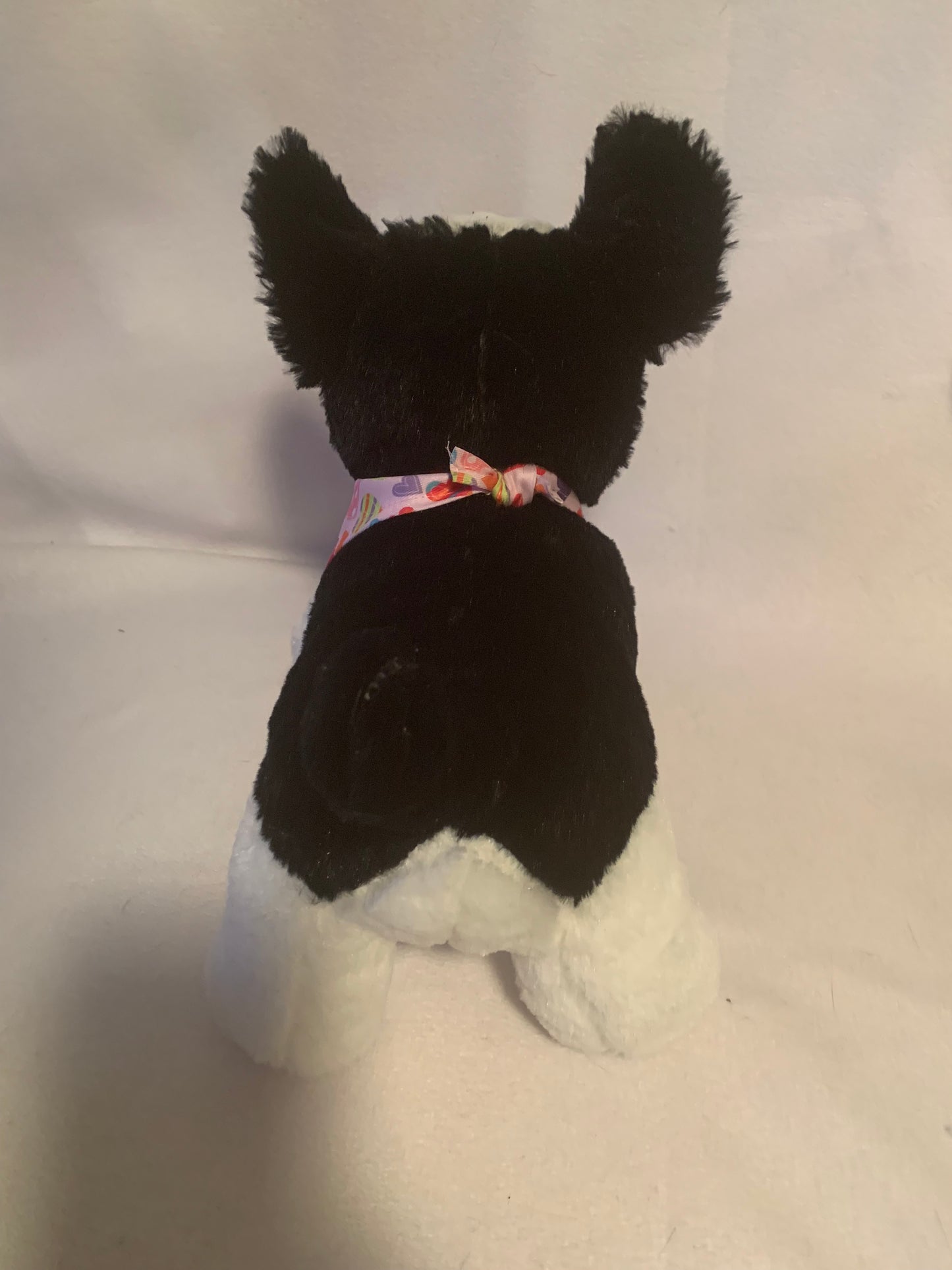 Weighted stuffed animal, dog with 4 lbs, plush puppy buddy, husky, chocolate lab, black and white, hearts