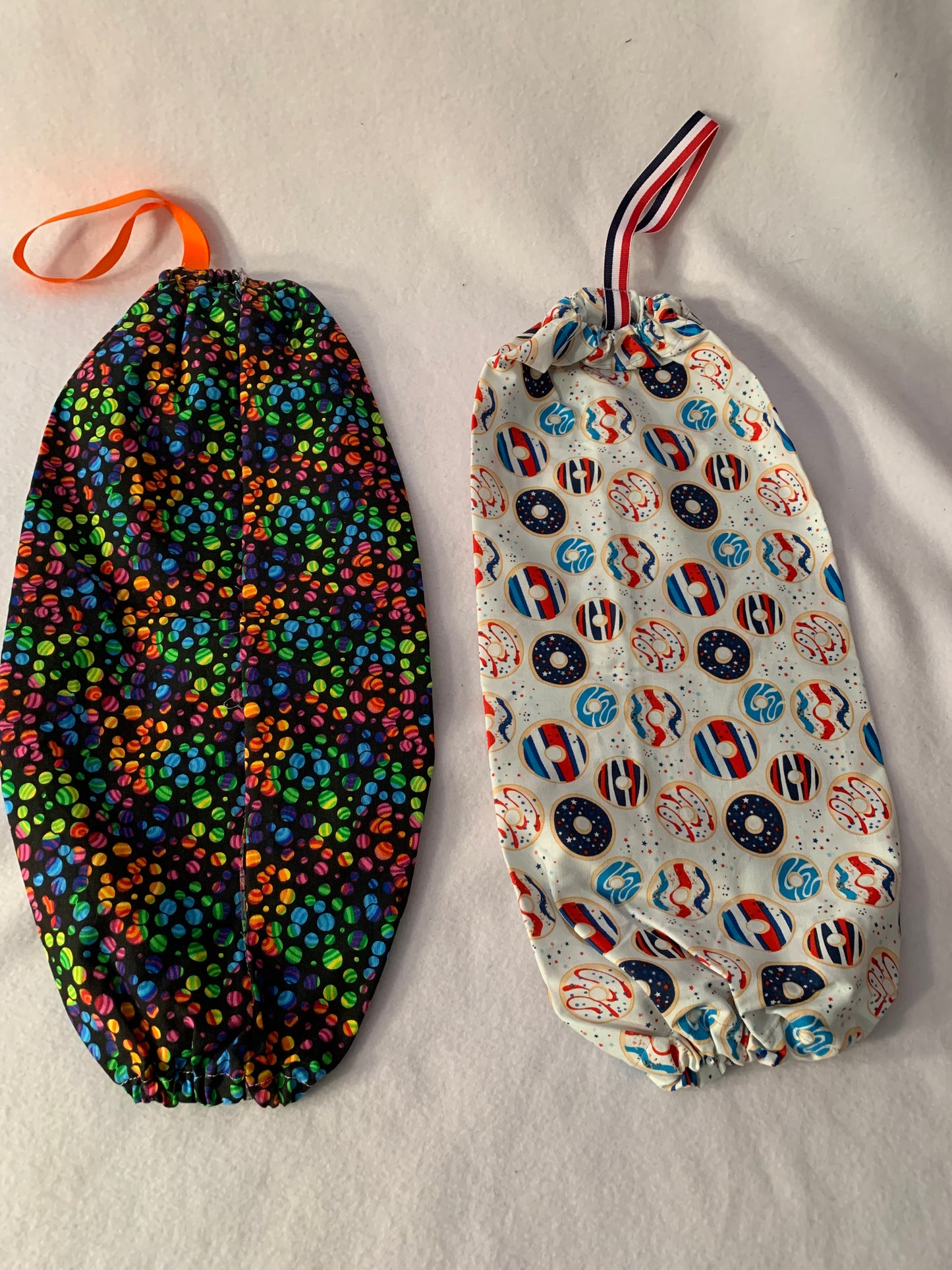 Plastic Bag Holder, Grocery Bag Holder, Reusable Bag Hanging Storage, Various Prints, Washable