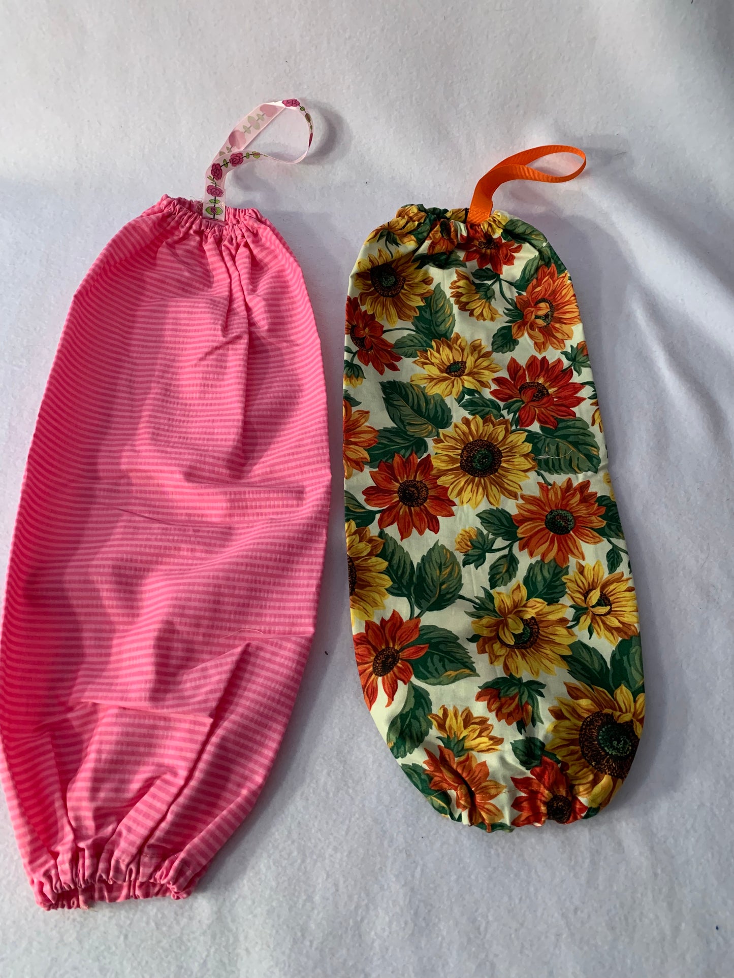 Plastic Bag Holder, Grocery Bag Holder, Reusable Bag Hanging Storage, Various Prints, Washable