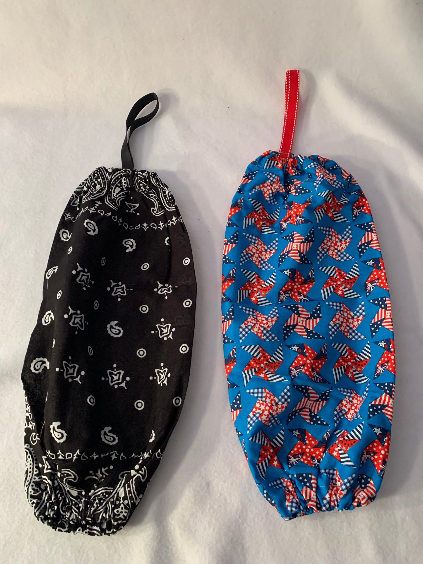Plastic Bag Holder, Grocery Bag Holder, Reusable Bag Hanging Storage, Various Prints, Washable