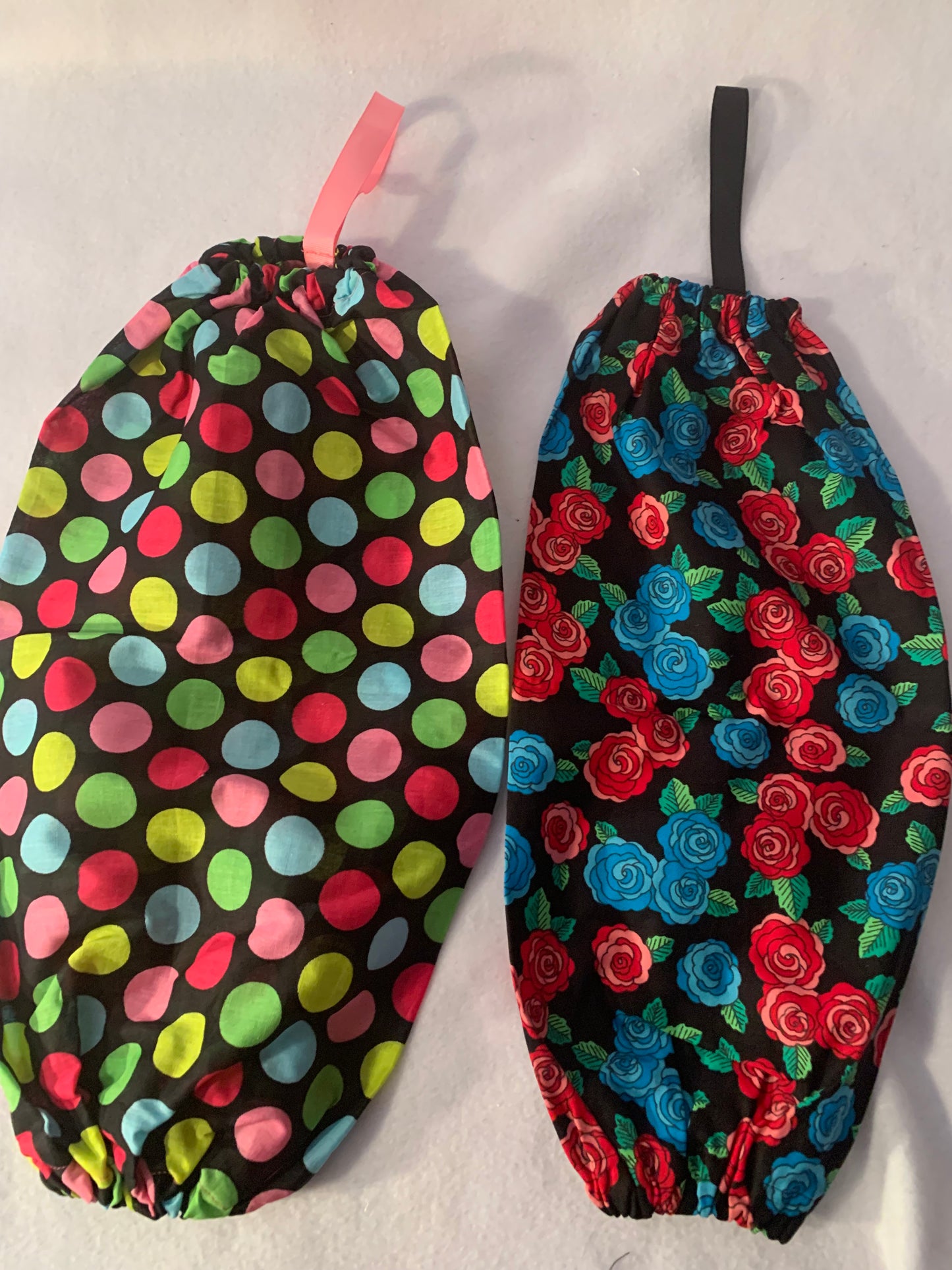 Plastic Bag Holder, Grocery Bag Holder, Reusable Bag Hanging Storage, Various Prints, Washable