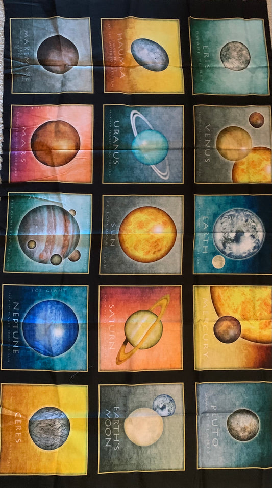 Small Weighted Blanket with Planets and aliens, 3 lbs, sleep aide, washable, autism