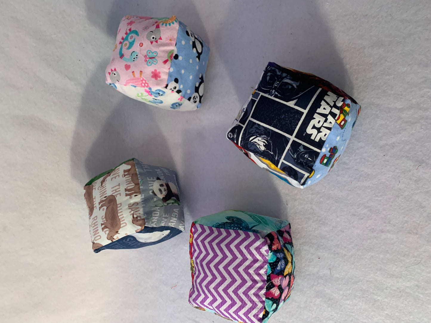 Handmade Soft Baby Blocks, Cotton Prints, Various Styles, Baby Shower Gift for boy or girl