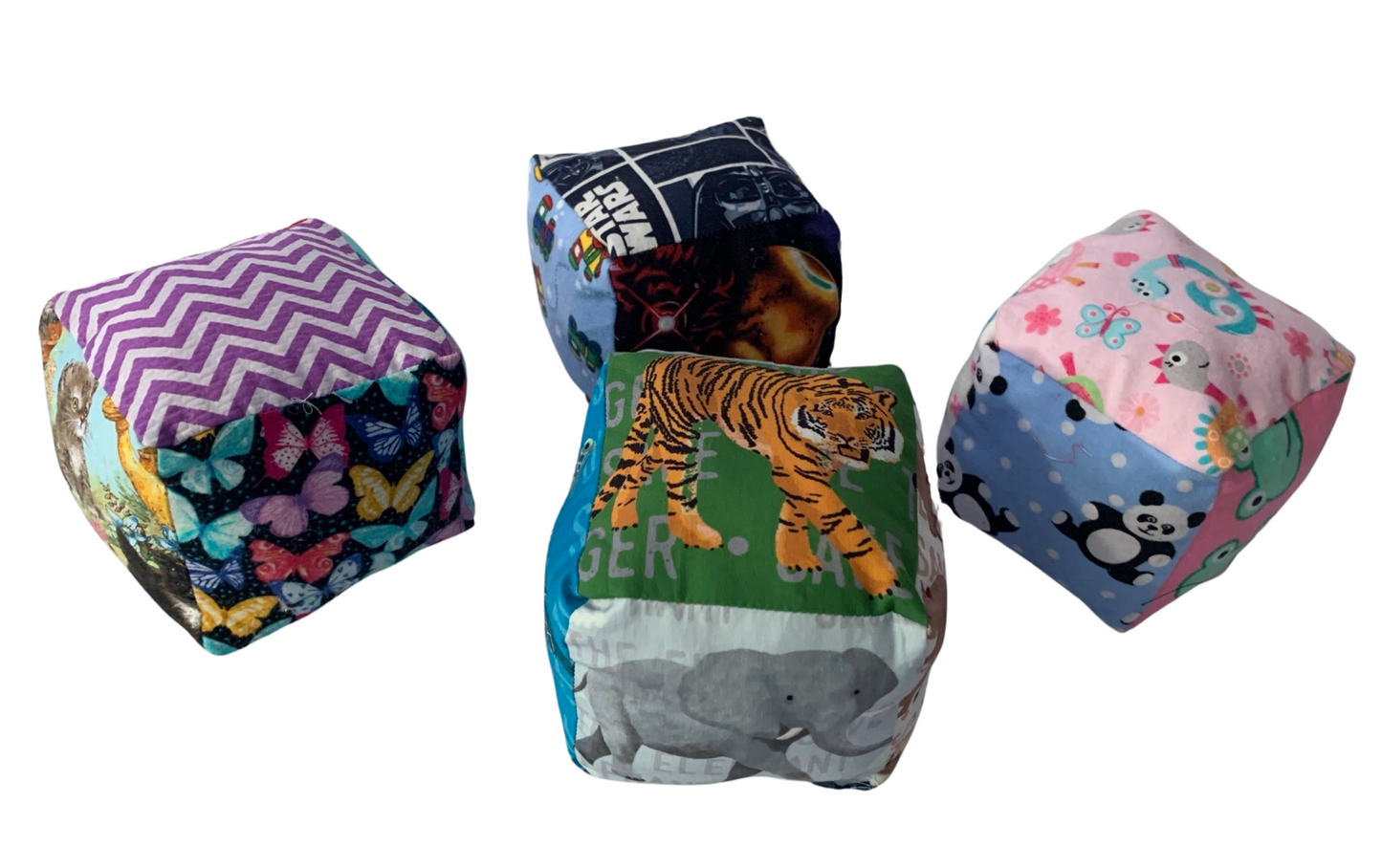 Handmade Soft Baby Blocks, Cotton Prints, Various Styles, Baby Shower Gift for boy or girl