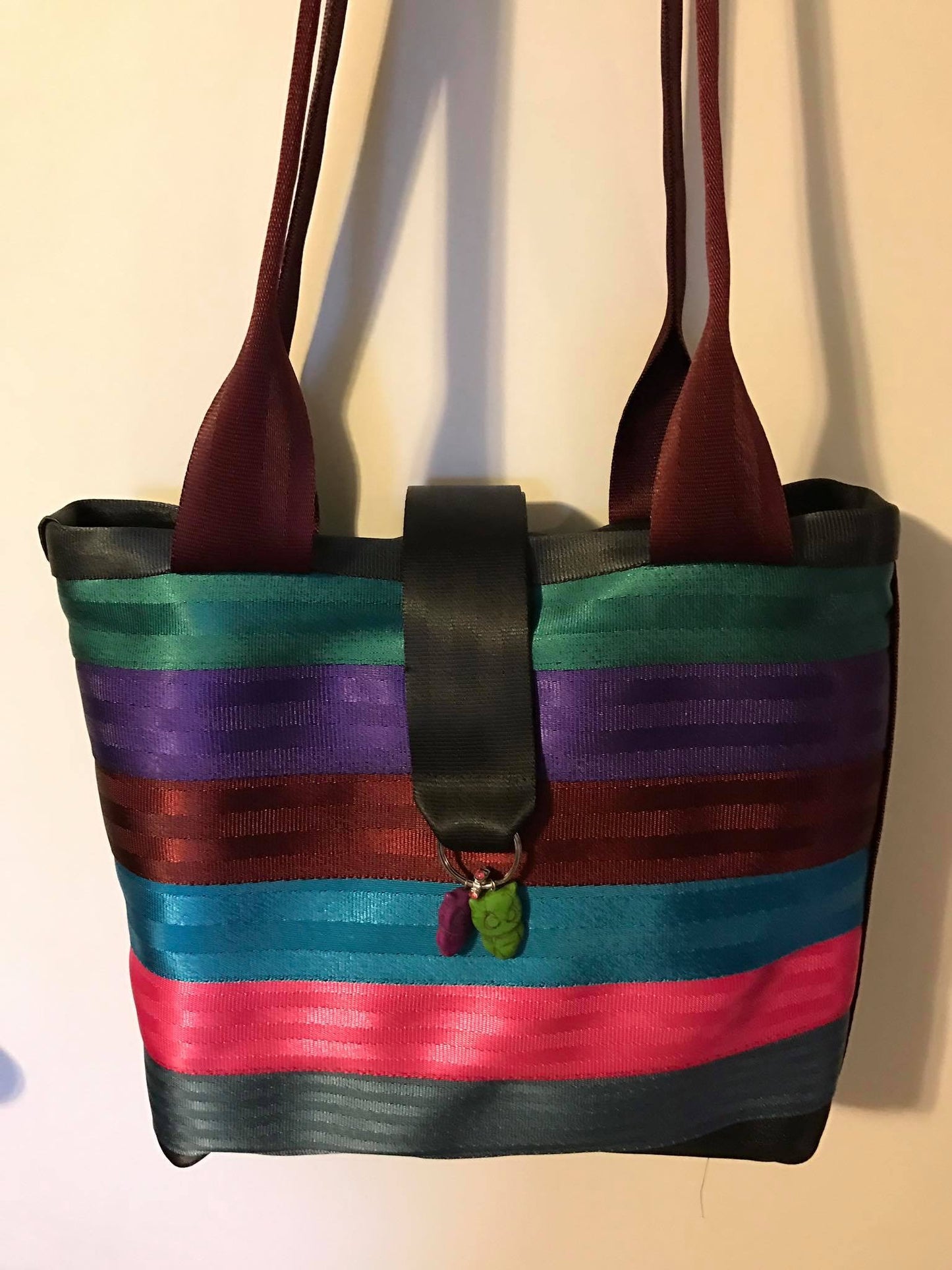 Custom Seat Belt purse, large panel style in various colors, seatbelt handbag, washable