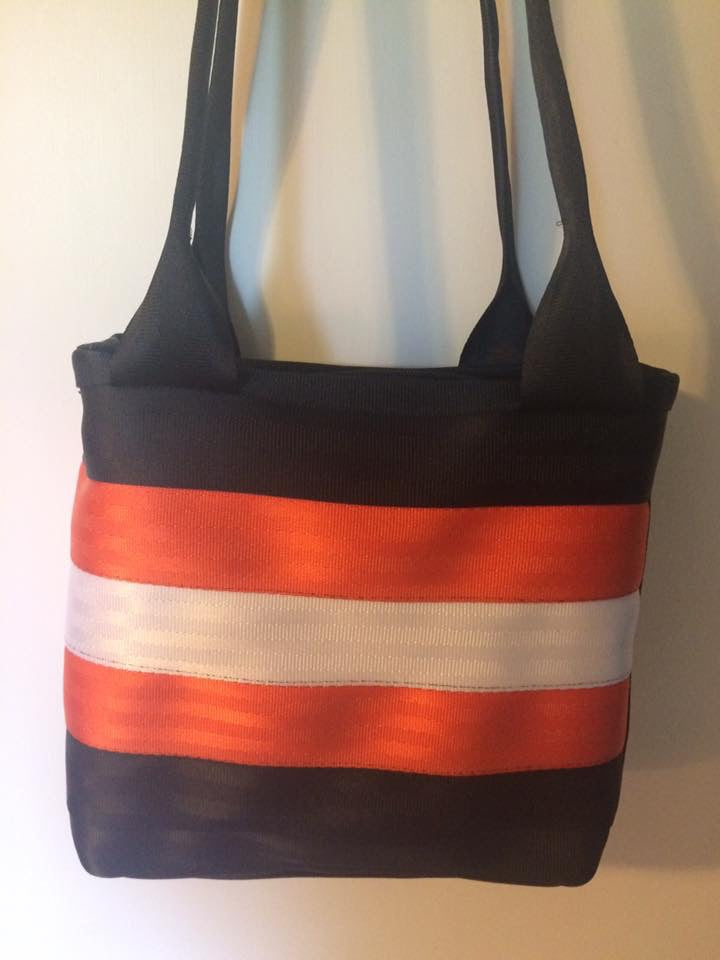 Custom Seat Belt purse, large panel style in various colors, seatbelt handbag, washable