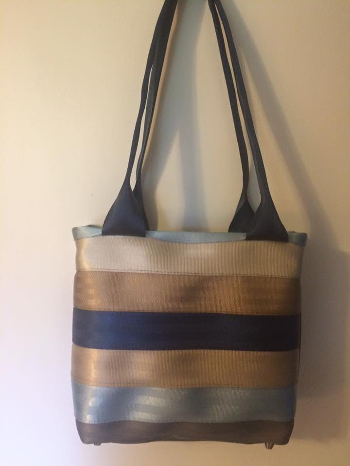 Custom Seat Belt purse, large panel style in various colors, seatbelt handbag, washable