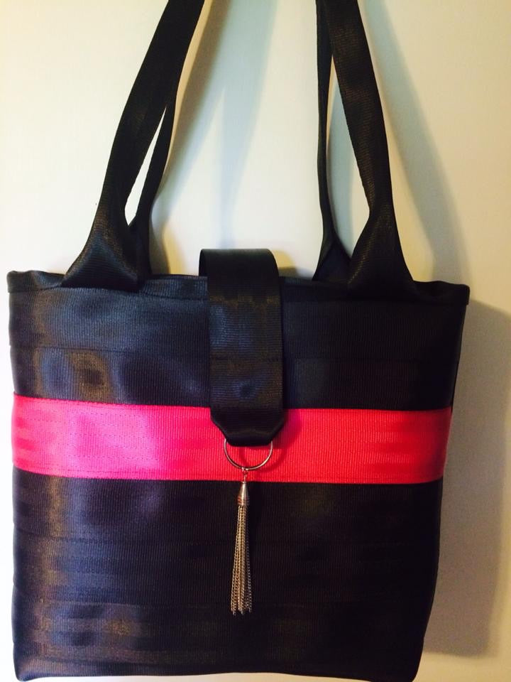 Custom Seat Belt purse, large panel style in various colors, seatbelt handbag, washable