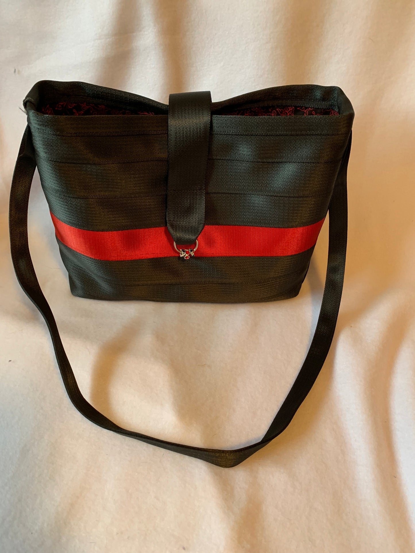 Custom Seat Belt purse, large panel style in various colors, seatbelt handbag, washable