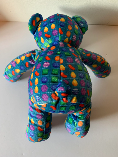 Weighted stuffed Candy Crush bear with 3 lbs, Valentine bear with 6 1/2 lbs, WEIGHTED AUTISM BUDDY