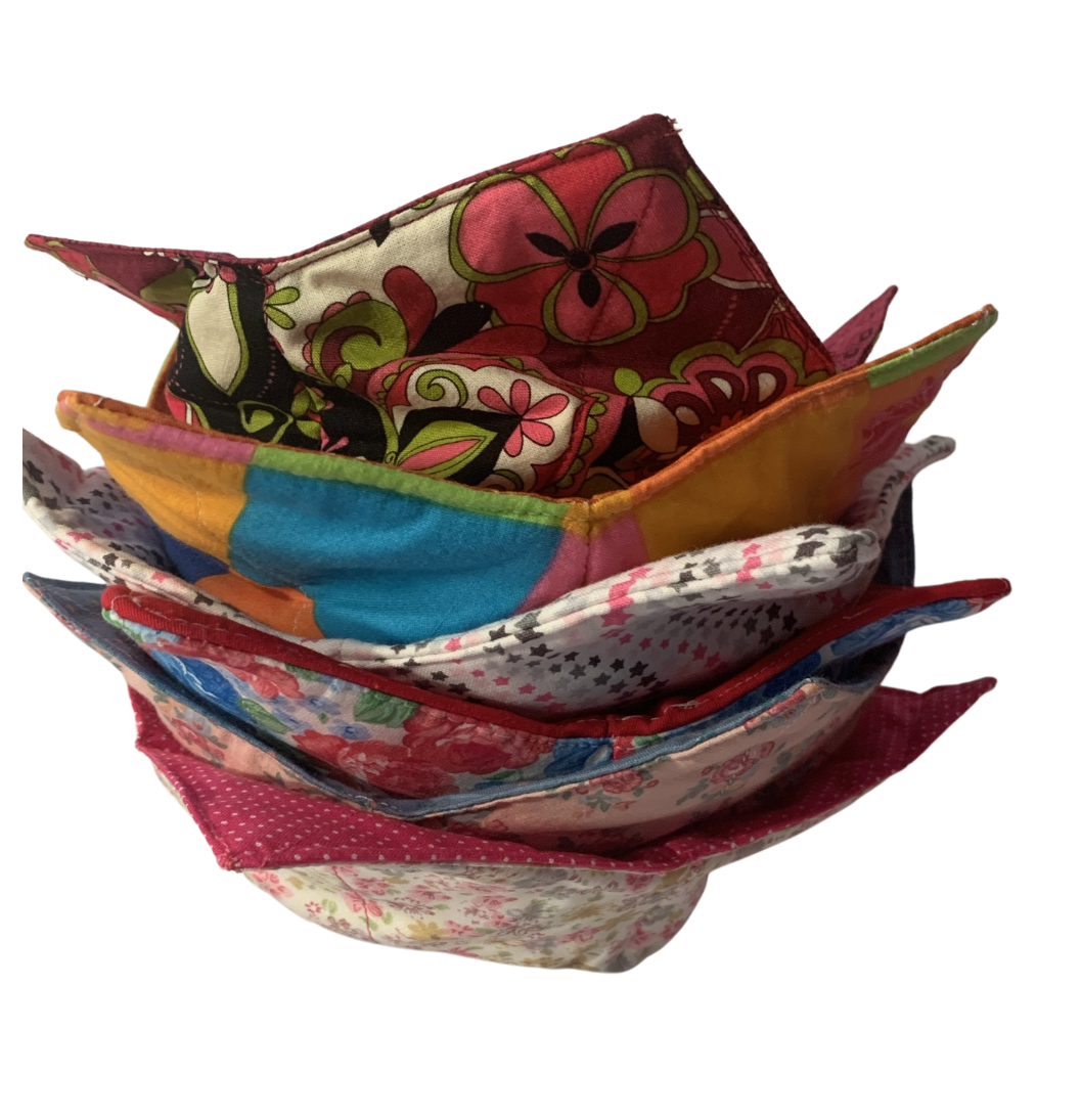 Microwave Bowl Cozy, Bowl Hot Pad, Soup Bowl Holder, washable, various patterns