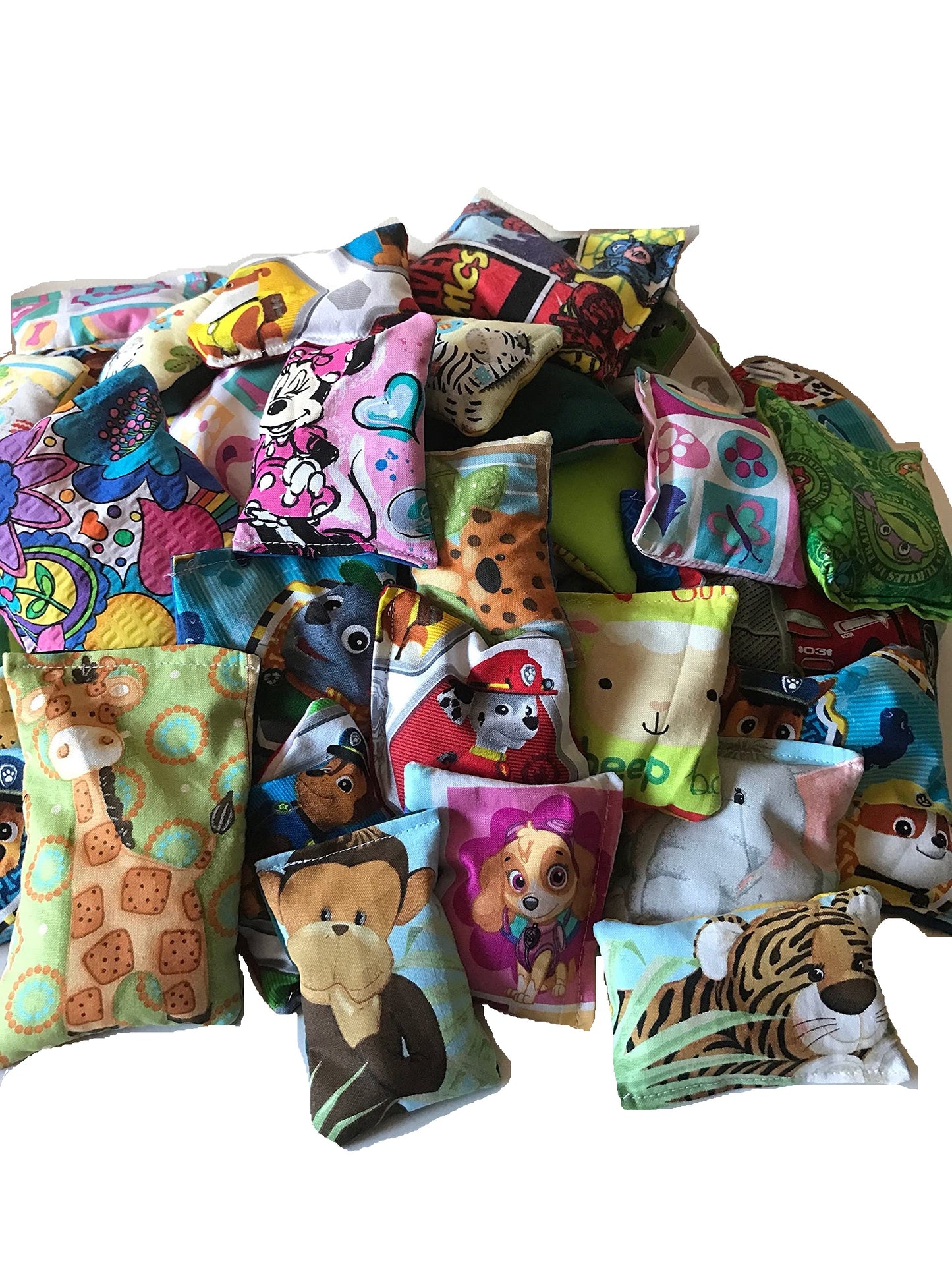 Weighted small Fidget bags in various patterns, set of 10, girl or boy, washable pocket pads, animals, characters, fun sensory toy