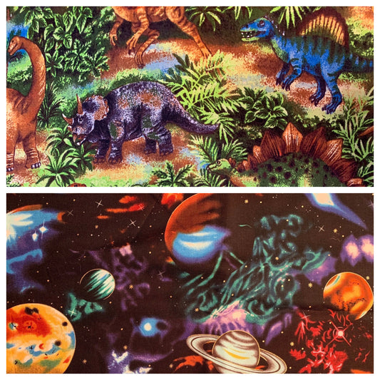 Child Weighted blanket, toddler bed or lap with 5 lbs, dinosaurs or planets, washable