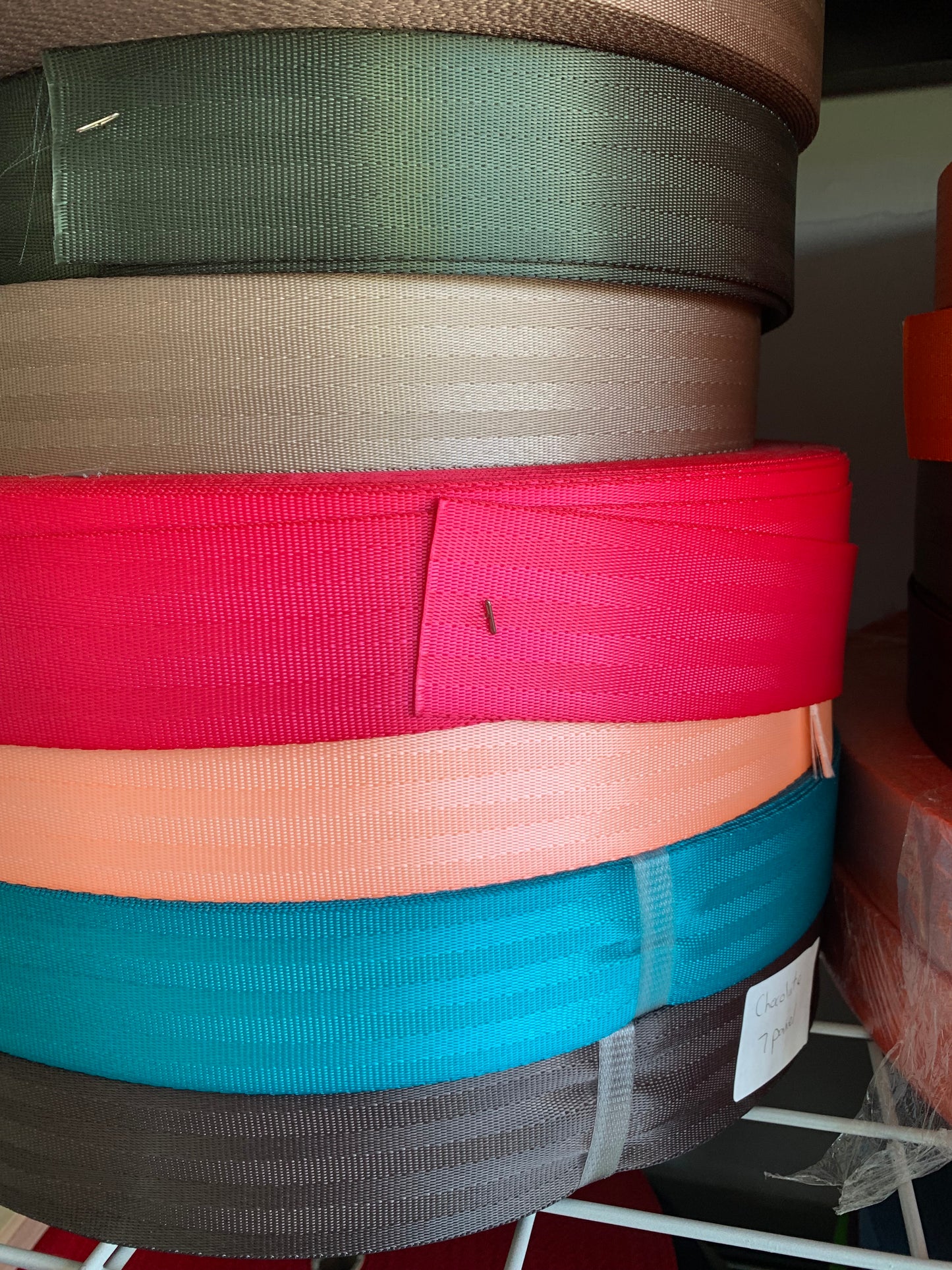 SEAT BELT WEBBING, 5, 10 or 20 yards in various colors, seatbelt strapping, diy craft projects, purse handbags