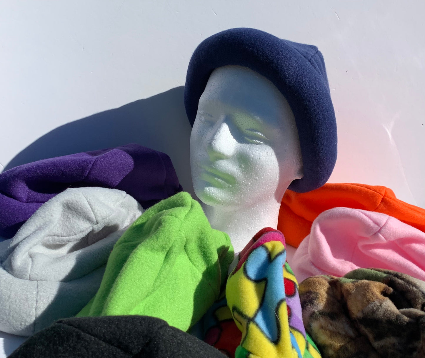 Adult weighted hats in fleece for compression, 2 lbs, AUTISM WEIGHTED HAT, washable