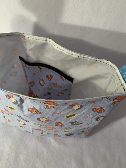 Kid's wheelchair bag, boys & girls wheelchair tote, children's wheelchair tote with various prints, seat belt straps