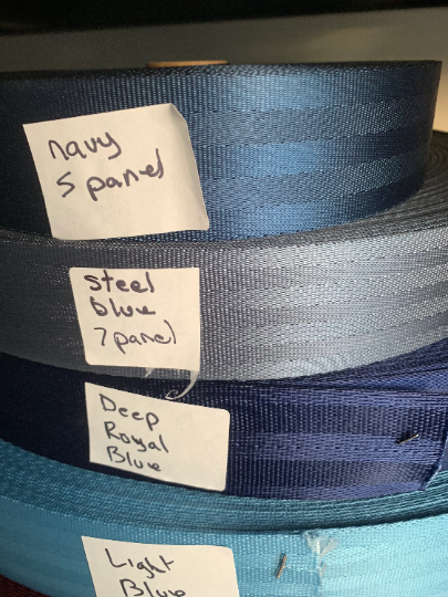 SEAT BELT WEBBING, 5, 10 or 20 yards in various colors, seatbelt strapping, diy craft projects, purse handbags
