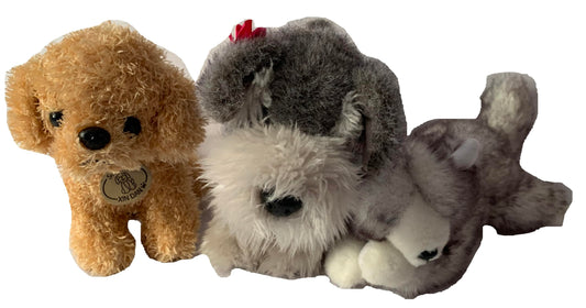 Weighted stuffed animals with 1 1/2 lbs, small dog, washable plush buddy puppy, scottie, husky, labradoodle