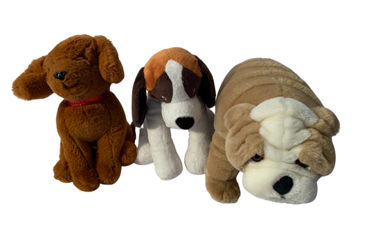 Weighted stuffed animal, plush dogs with 3-4 lbs, bulldog, beagle, lab, washable plush buddy