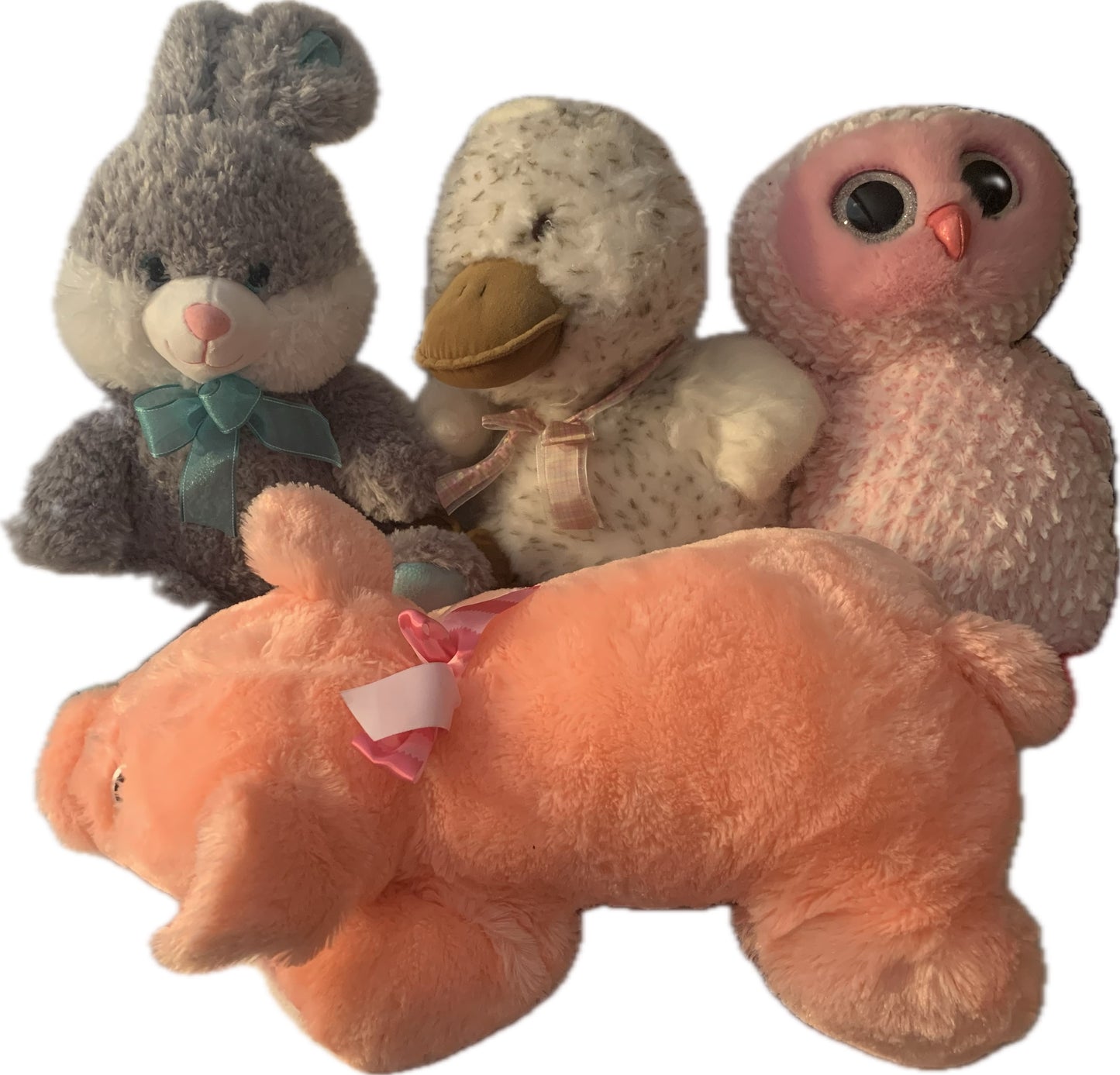 Weighted stuffed animal, Jumbo owl, pig, bunny or chick with 10 lbs, large washable weighted buddy, duck, Easter