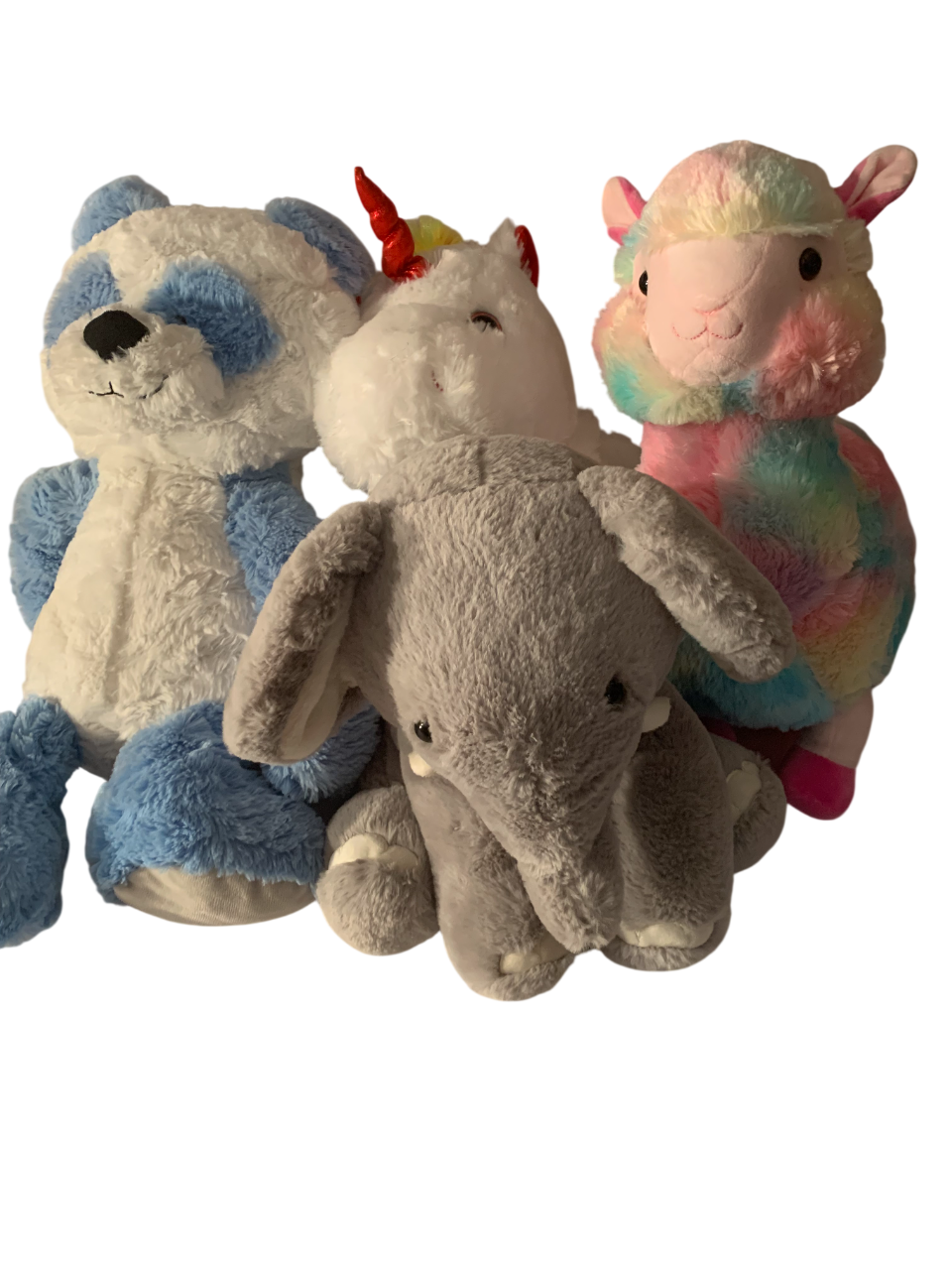 Jumbo Weighted stuffed animal, Llama, Unicorn, Elephant or Bear, plush with 6 lbs - washable, weighted buddy, Aunt Sandy's Sewing