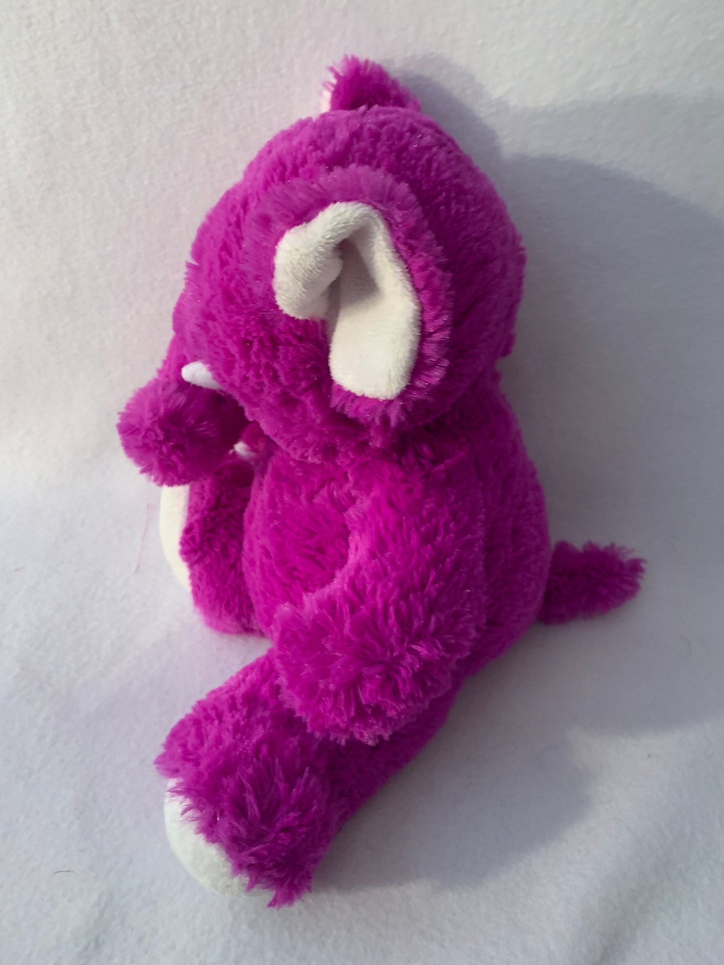 Weighted stuffed animal, elephant or dog 3 lbs, washable plush buddy, tri colored, tan, purple, grey
