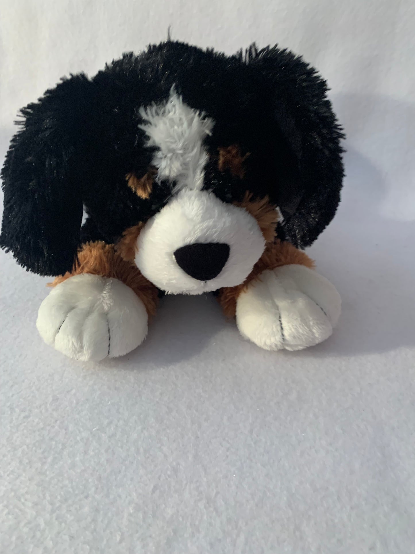 Weighted stuffed animal, elephant or dog 3 lbs, washable plush buddy, tri colored, tan, purple, grey