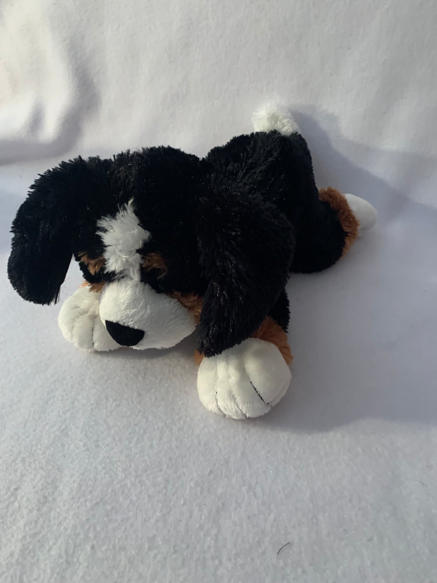 Weighted stuffed animal, elephant or dog 3 lbs, washable plush buddy, tri colored, tan, purple, grey