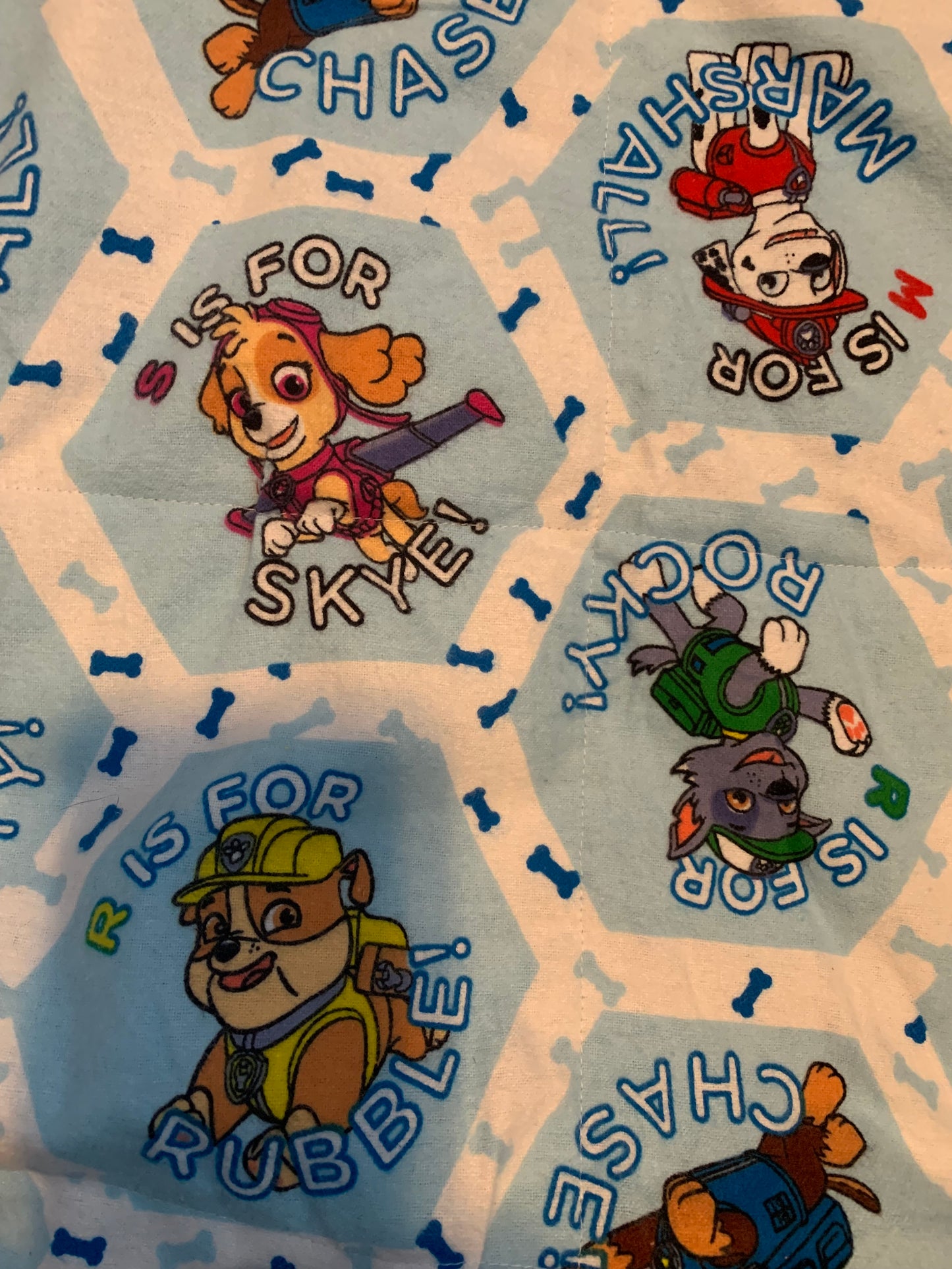 Weighted Lap Blanket Paw Patrol, 6 lbs, sleep aide, washable, autism, Skye, Chase, Marshall, Rubble, Rocky Dogs SALE!!