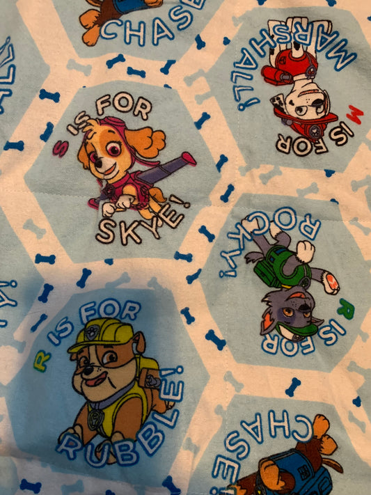Weighted Lap Blanket Paw Patrol, 6 lbs, sleep aide, washable, autism, Skye, Chase, Marshall, Rubble, Rocky Dogs SALE!!