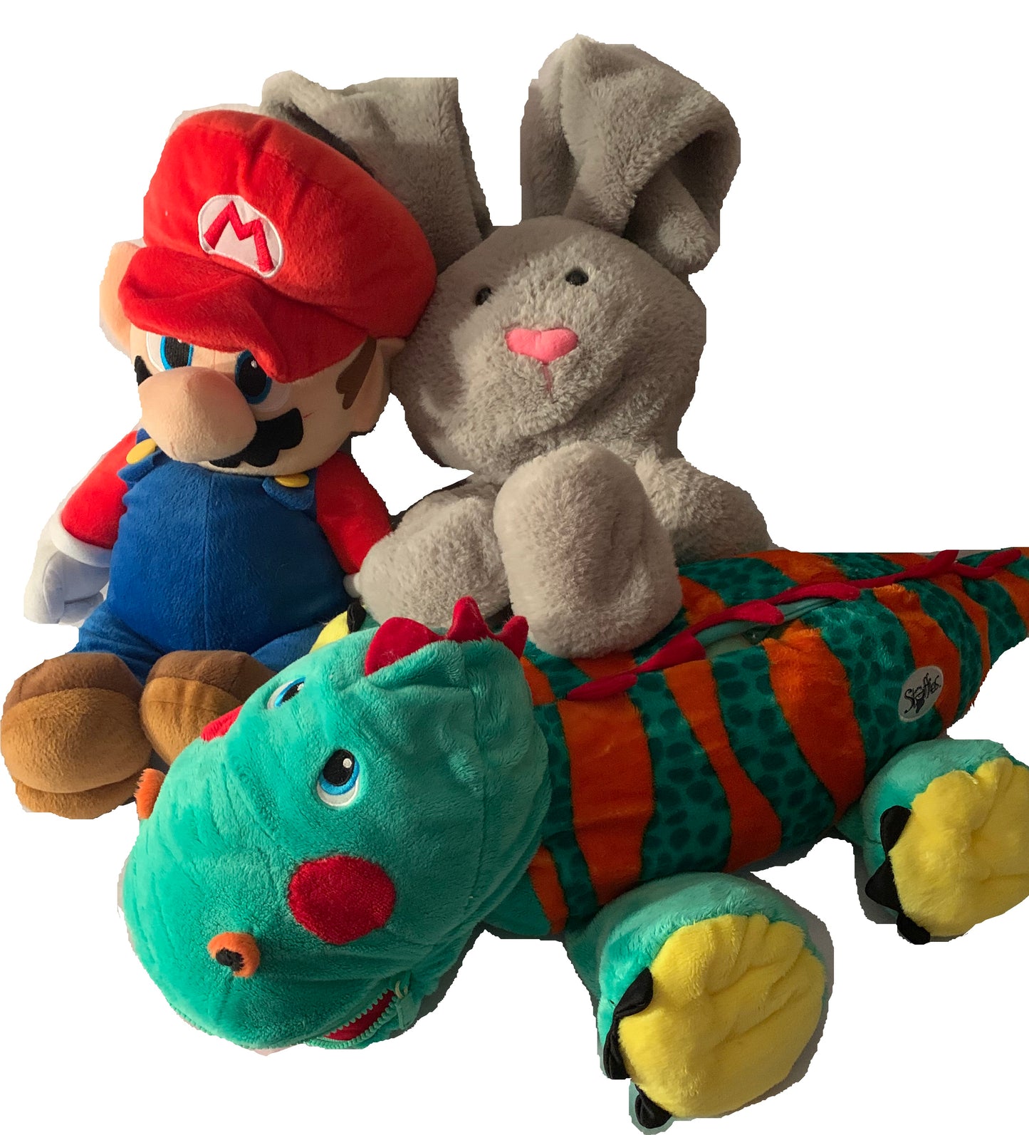 Weighted stuffed animal, jumbo Mario doll, dragon or bunny with 8 lbs, large plush - washable, ready to ship