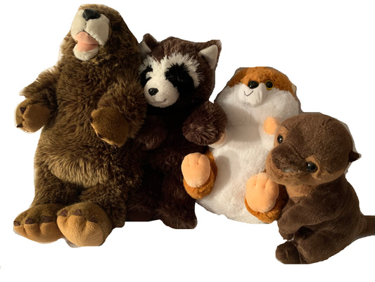 Weighted stuffed animal - Otter, Chipmunk, Beaver or Raccoon with 2-3 lbs, washable plush buddy, plush autism toy