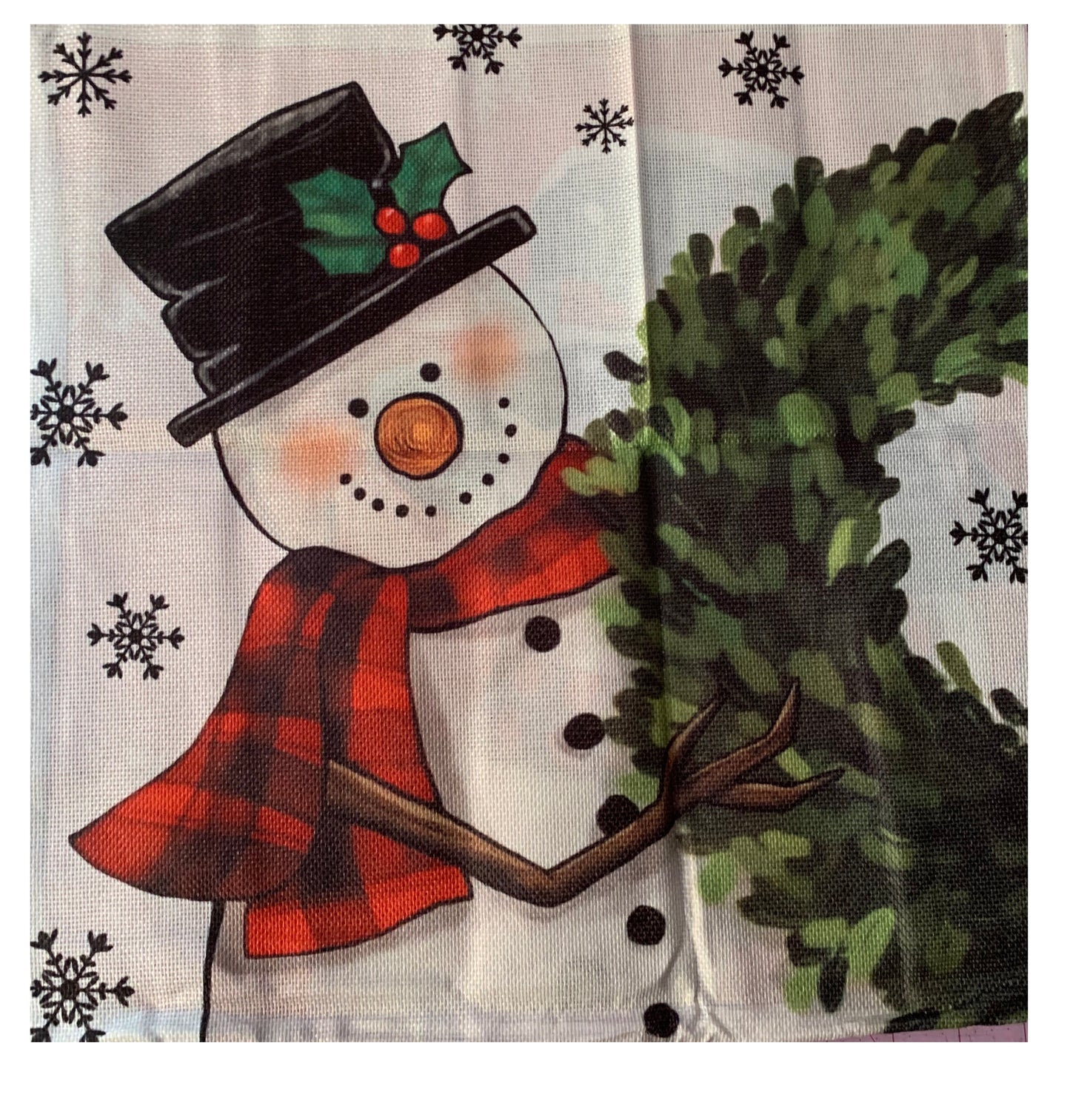 Winter Christmas Themed Tote Bag, cotton linen, Xmas Holiday Shopping Bag with Handles, large sized, reusable grocery bag, seatbelt straps