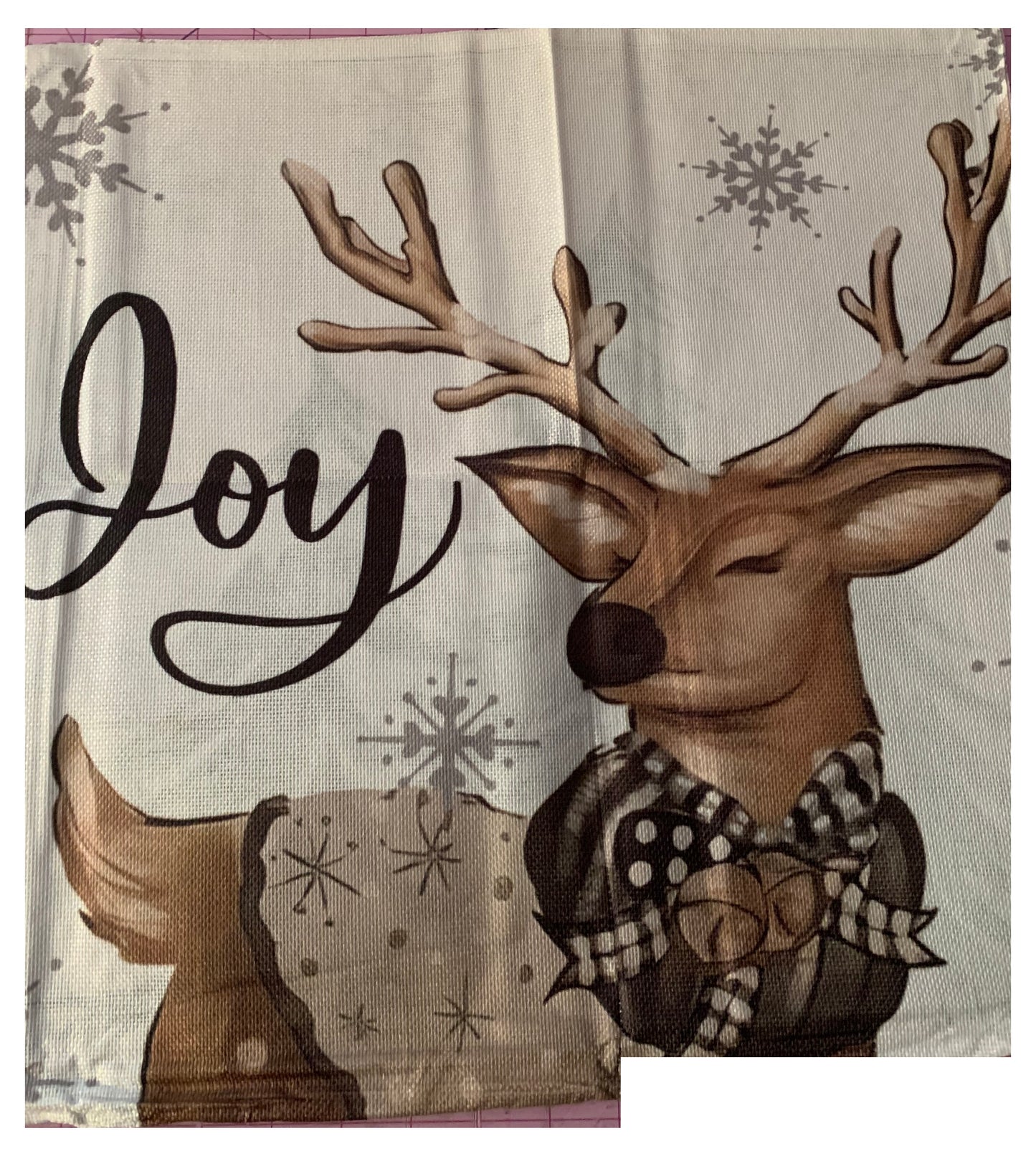 Winter Christmas Themed Tote Bag, cotton linen, Xmas Holiday Shopping Bag with Handles, large sized, reusable grocery bag, seatbelt straps, truck, wreath, sandta, snowman, reindeer, snowflake