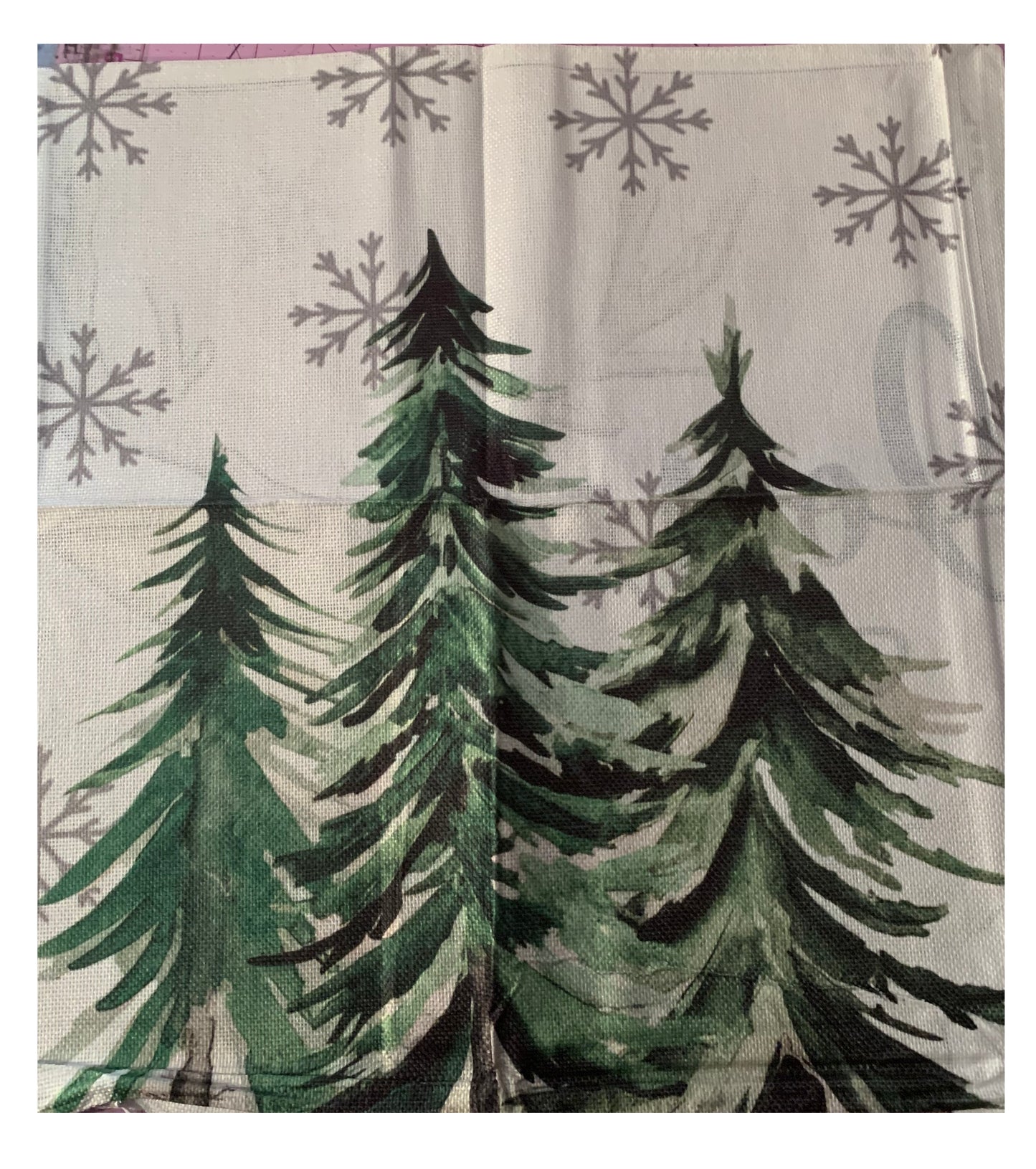Winter Christmas Themed Tote Bag, cotton linen, Xmas Holiday Shopping Bag with Handles, large sized, reusable grocery bag, seatbelt straps, truck, wreath, sandta, snowman, reindeer, snowflake