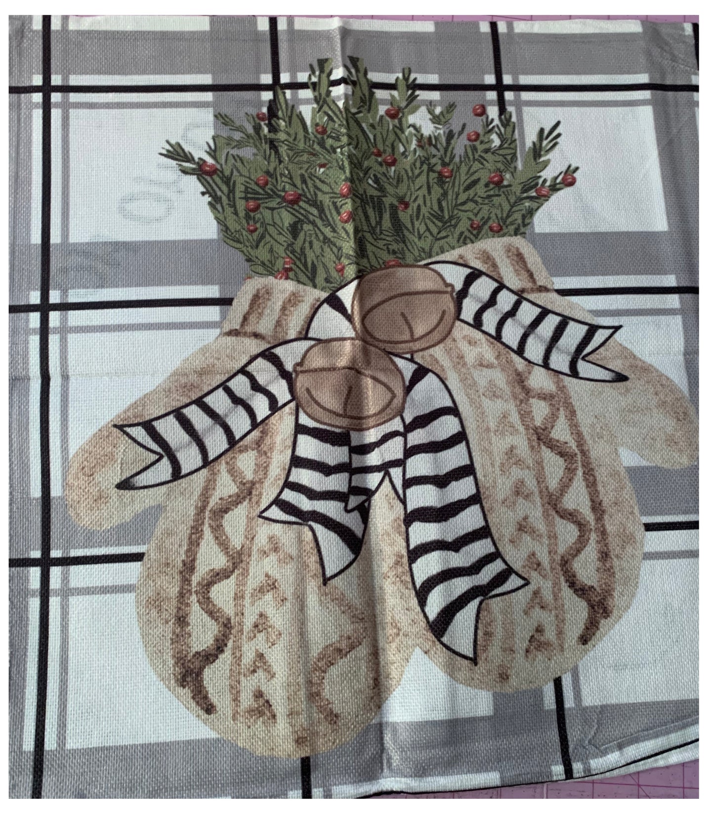 Winter Christmas Themed Tote Bag, cotton linen, Xmas Holiday Shopping Bag with Handles, large sized, reusable grocery bag, seatbelt straps, truck, wreath, sandta, snowman, reindeer, snowflake