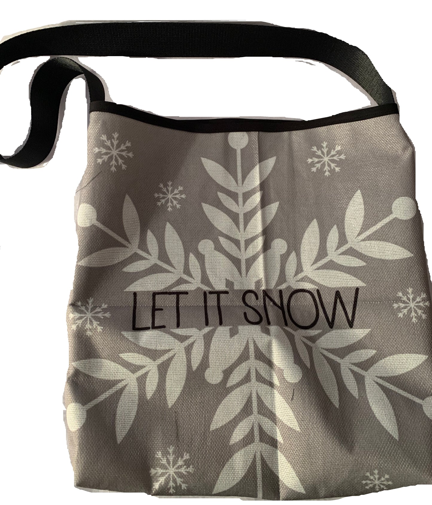 Winter Christmas Themed Tote Bag, cotton linen, Xmas Holiday Shopping Bag with Handles, large sized, reusable grocery bag, seatbelt straps, truck, wreath, sandta, snowman, reindeer, snowflake