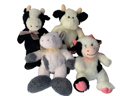 Weighted stuffed animal - cow plush with 3 lbs, washable plush buddy, farm, barn