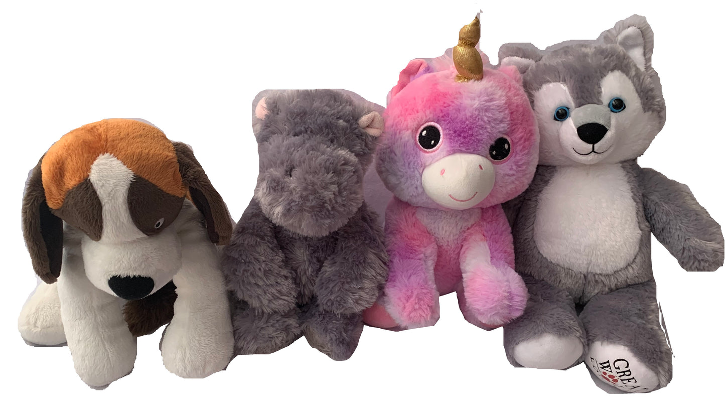 Weighted Plush wolf, hippo, unicorn or dog with 3 lbs, weighted stuffed animal, washable buddy, AUTISM SENSORY TOY, hippopotamus