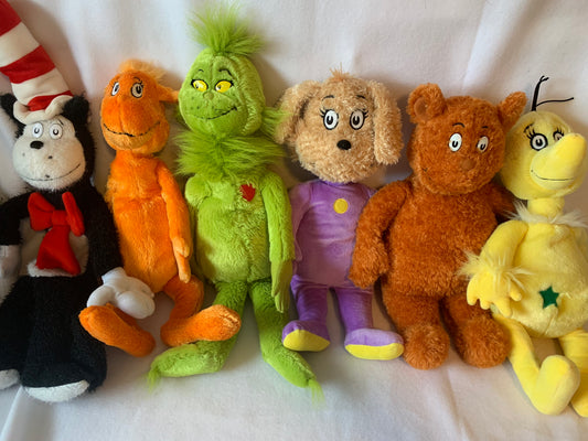 Weighted stuffed animal, Dr Seuss Characters sensory toy with 2 1/2-5 lbs, elephant, fish, cat, sneetch, cow, fox, grinch, snoozapalooza, wocket, marvin, foot, max