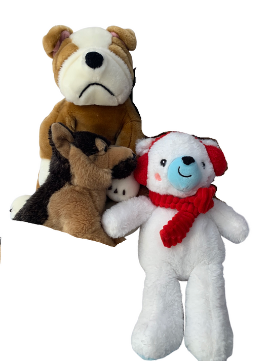 Weighted stuffed animal, dogs with 3 lbs, AUTISM SENSORY PLUSH, washable weighted buddy, snow, winter, bulldog, shepherd