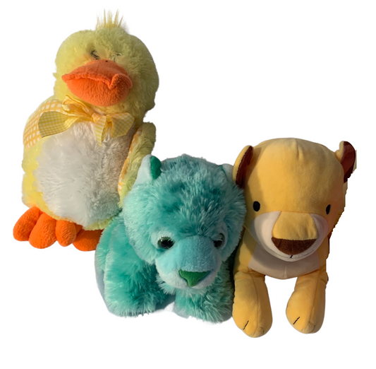 Weighted stuffed animal, duck. tiger or lion with 2 1/2 lbs, washable plush buddy