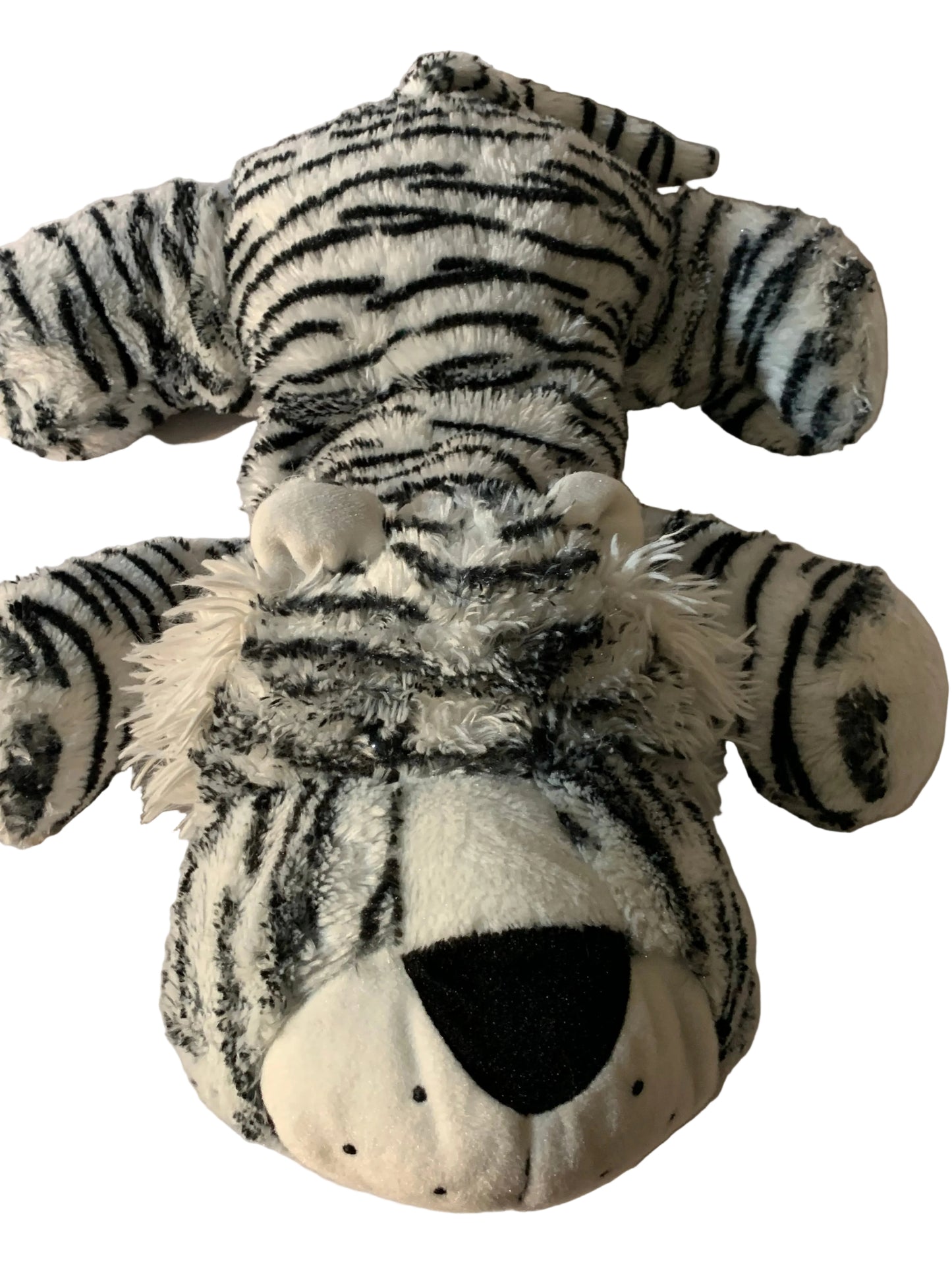 Jumbo WEIGHTED STUFFED ANIMAL, large white tiger, raccoon or dog sensory toy, with 15 lbs, washable