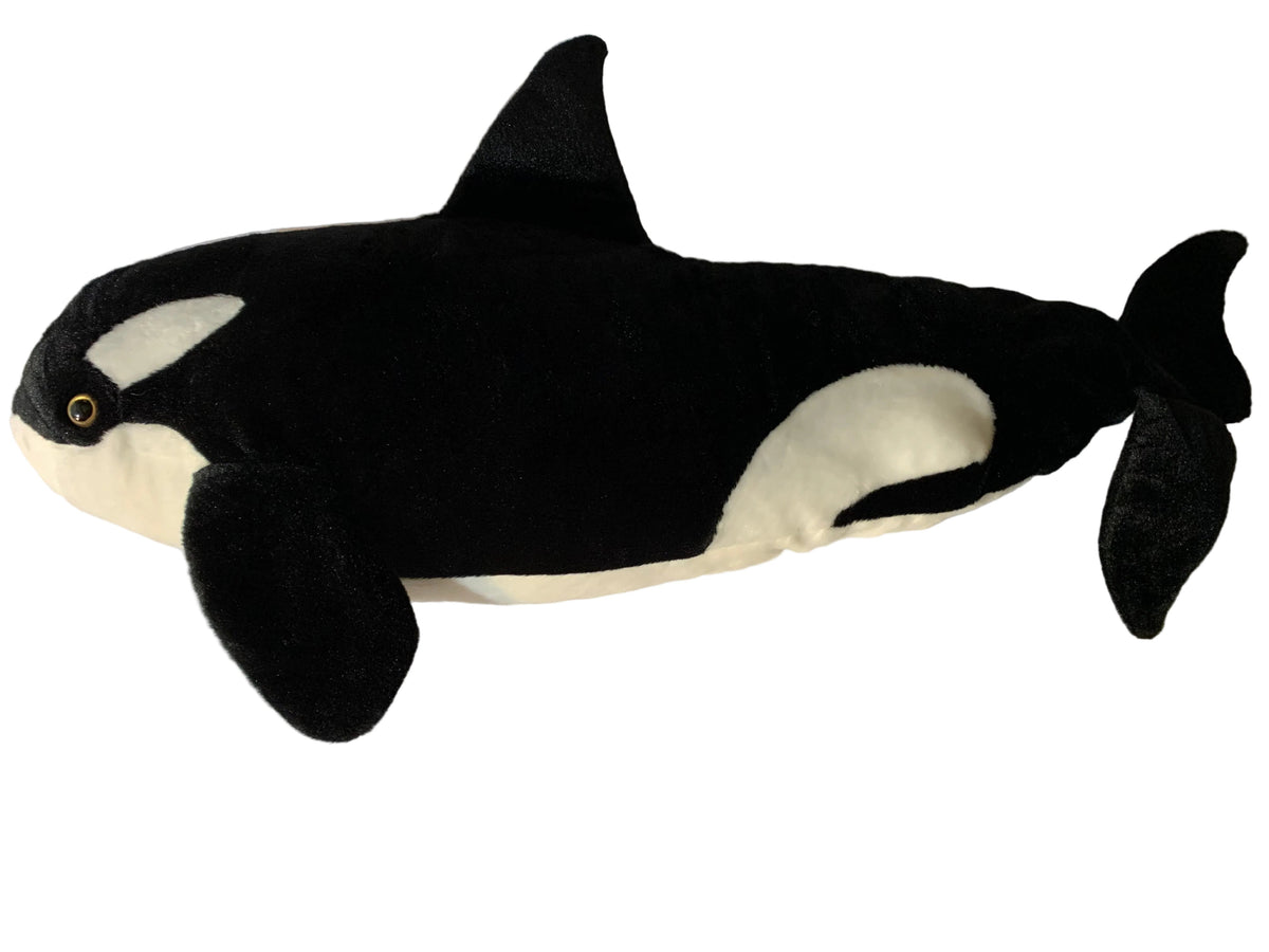 Weighted stuffed animal, Jumbo Orca Whale, with 12 lbs, large washable plush buddy, shamu fish