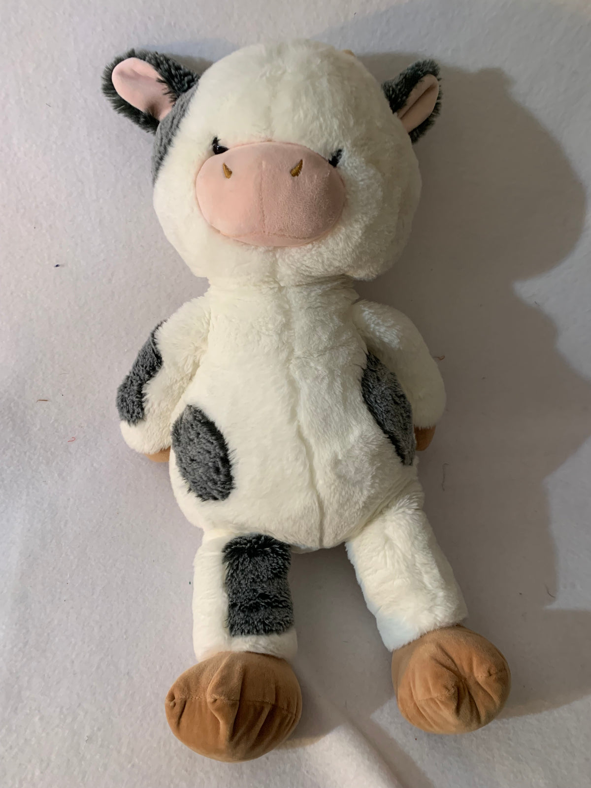 Weighted stuffed animal - cow plush with 3, 4 or 6 lbs, washable plush buddy, farm, barn, sleep aide