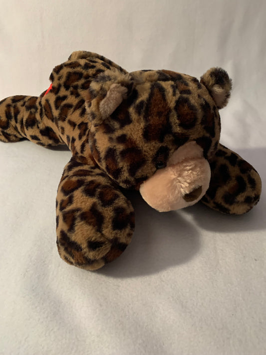Weighted stuffed animal, jumbo leopard with 6 lbs, large plush - washable, ready to ship, jungle cat